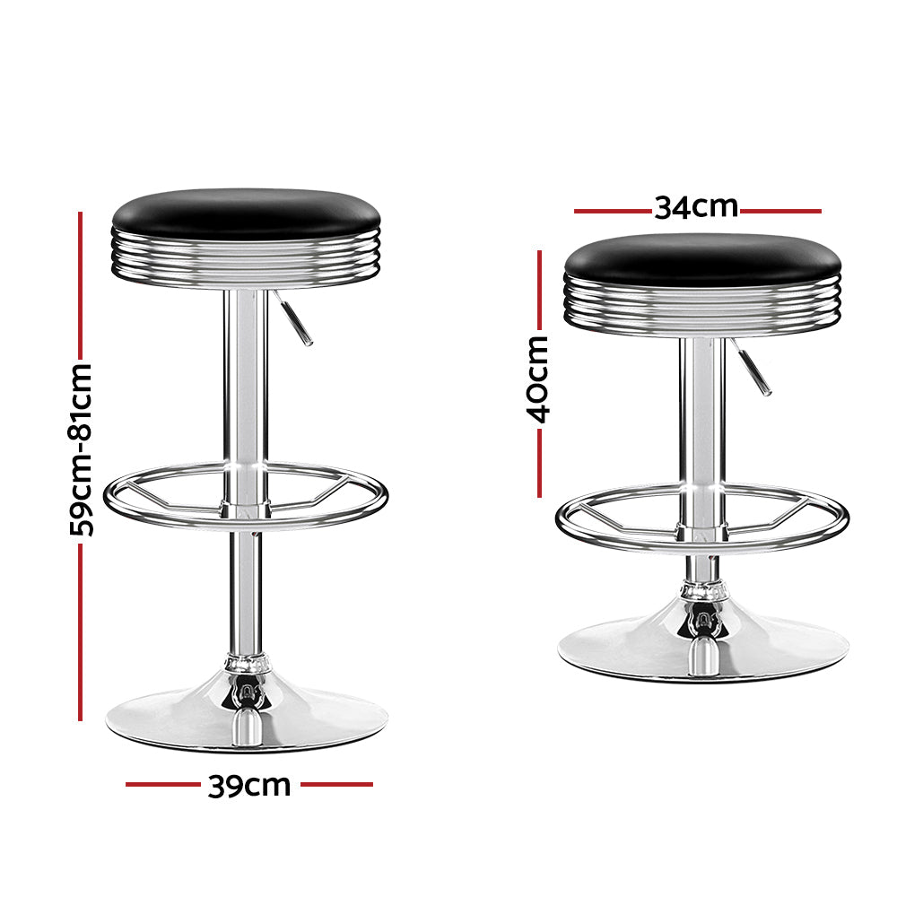 Tatum (Set of 4) Bar Stools - Black & Chrome - Homecoze