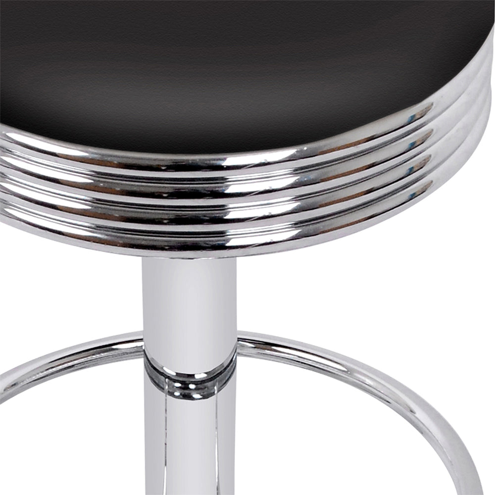 Tatum (Set of 4) Bar Stools - Black & Chrome - Homecoze
