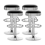 Tatum (Set of 4) Bar Stools - Black & Chrome - Homecoze