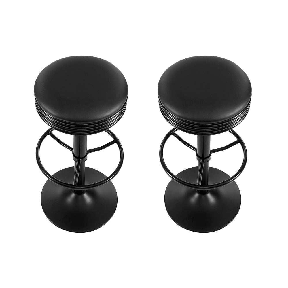 Tatum (Set of 2) Retro Bar Stools - Black - Homecoze