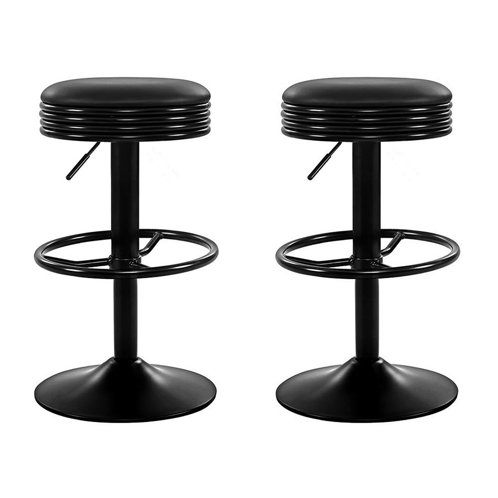 Tatum (Set of 2) Retro Bar Stools - Black - Homecoze