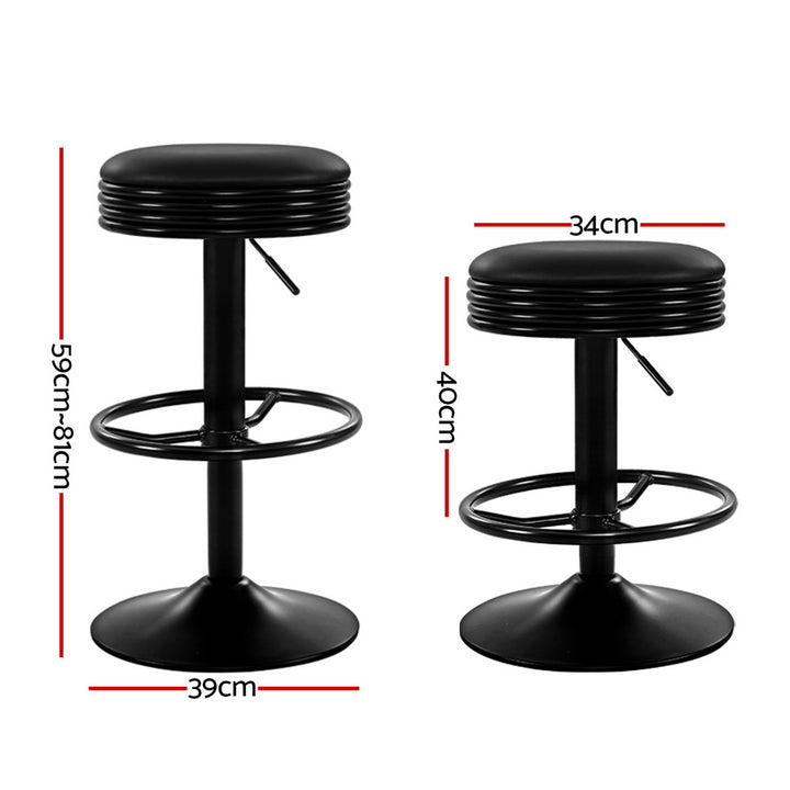 Tatum (Set of 4) Retro Bar Stools - Black - Homecoze