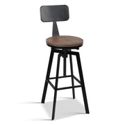 Charlie (Single) Industrial Bar Stool - Black & Wood - Homecoze