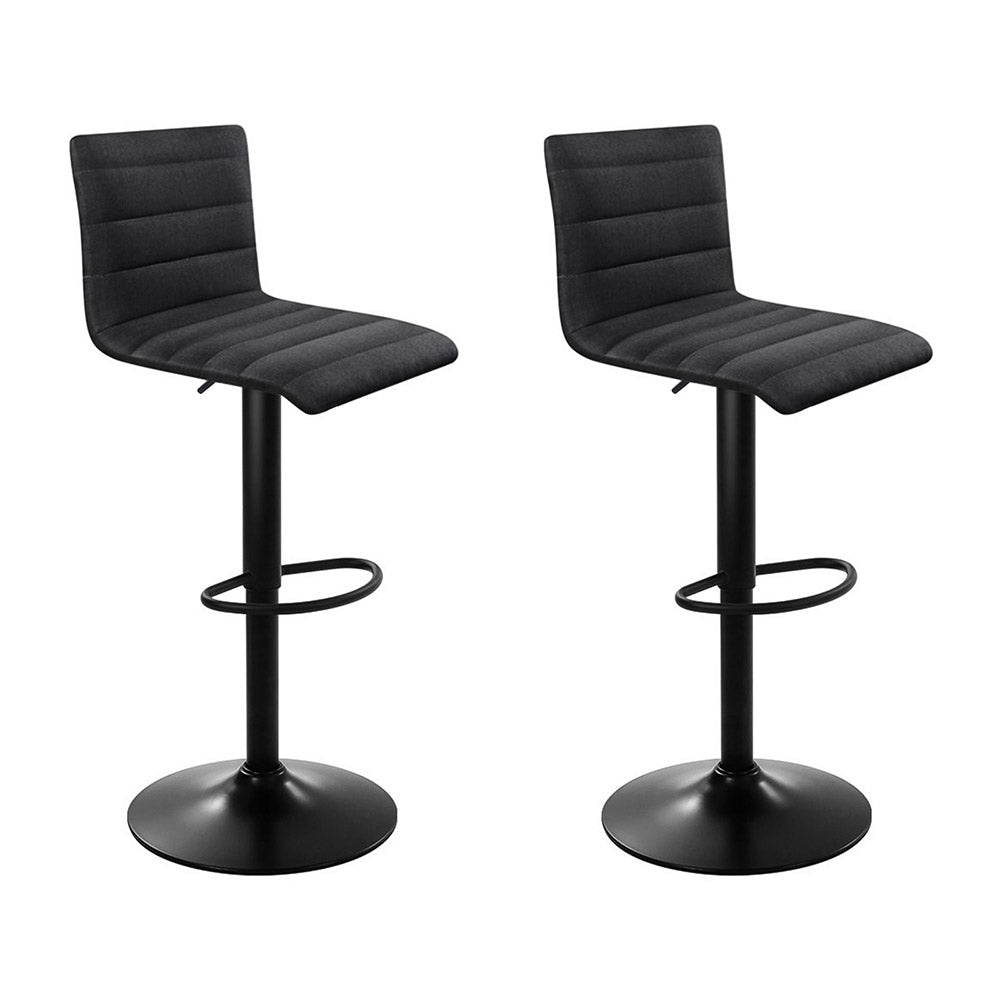 Blair (Set of 2) Faux Linen Bar Stools - Black - Homecoze