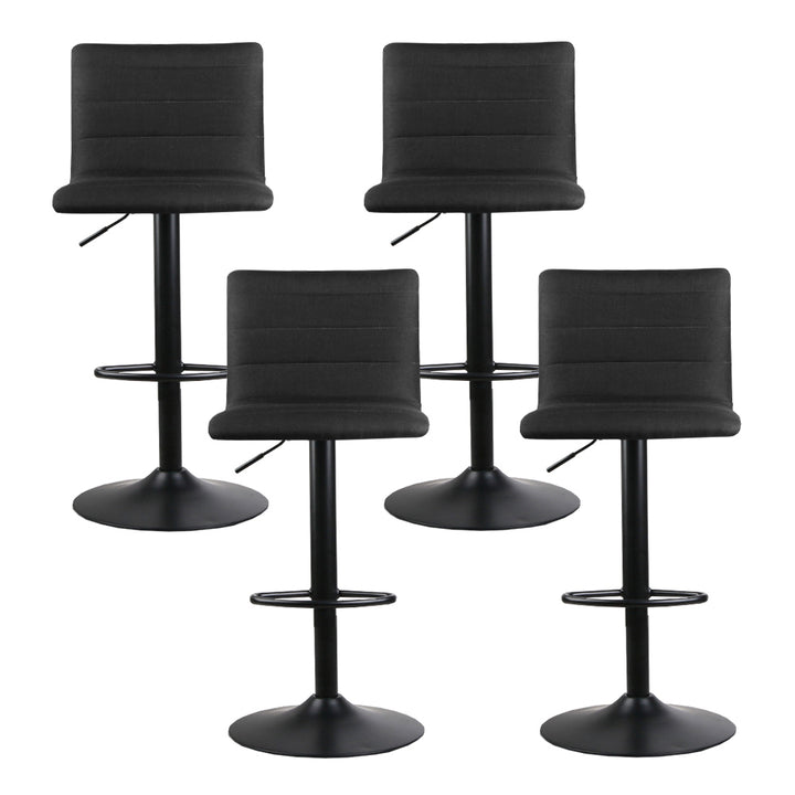 Blair (Set of 4) Faux Linen Bar Stools - Black - Homecoze