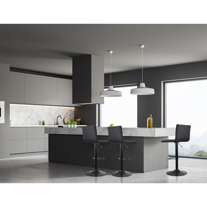 Blair (Set of 4) Faux Linen Bar Stools - Black - Homecoze