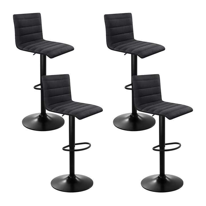Blair (Set of 4) Faux Linen Bar Stools - Black - Homecoze