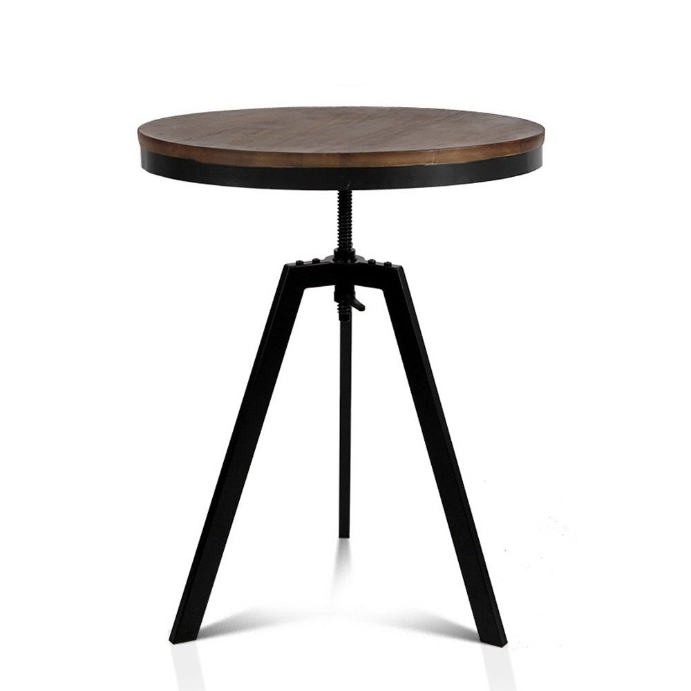 Elm Wood Dining Bar Table - Black & Wood - Homecoze