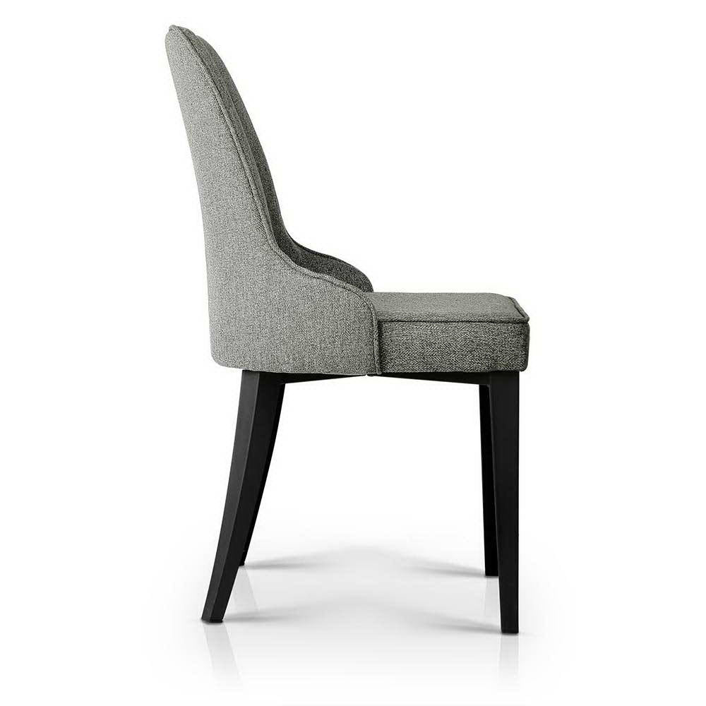 Set of 2 Fabric Dining Chairs - Grey - Homecoze