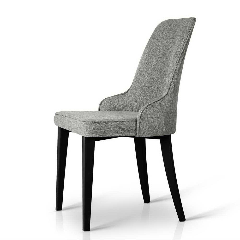 Set of 2 Fabric Dining Chairs - Grey - Homecoze