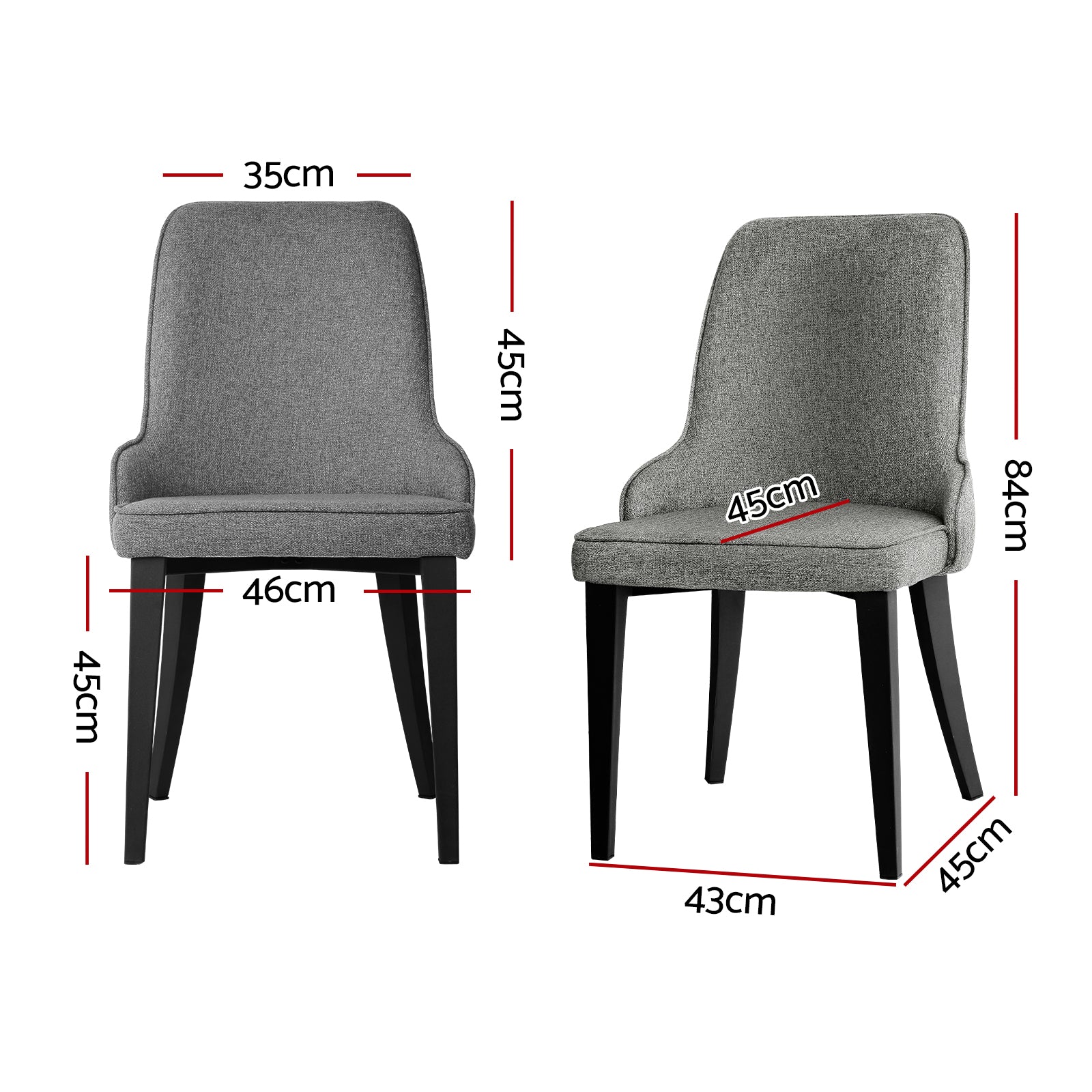Artiss Dining Chairs Set of 4 Linen Fabric Grey - Homecoze