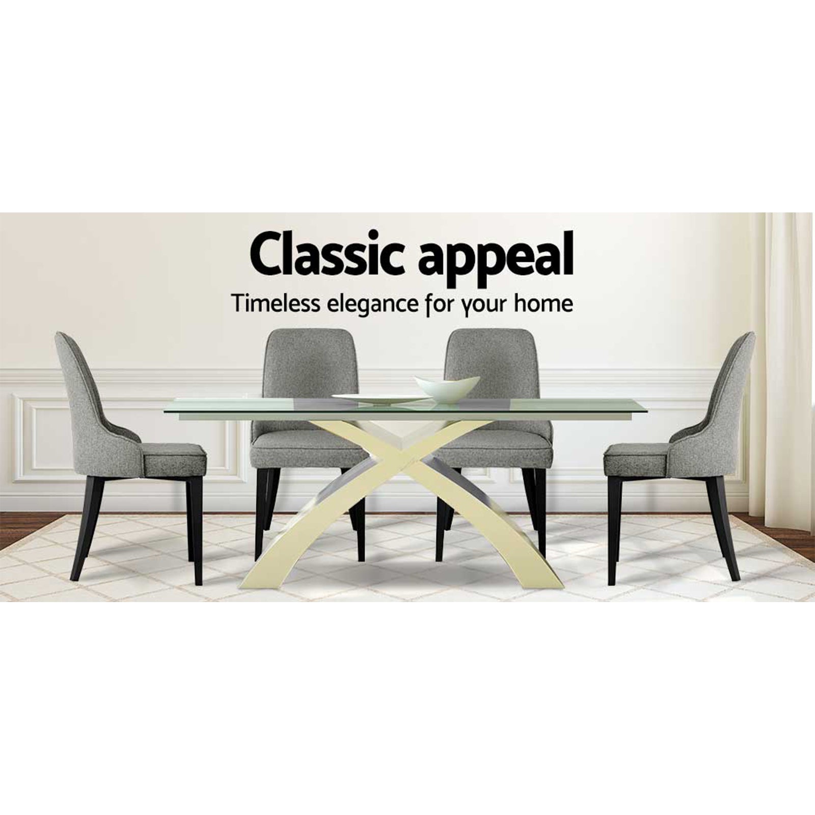 Artiss Dining Chairs Set of 4 Linen Fabric Grey - Homecoze