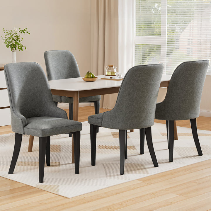 Artiss Dining Chairs Set of 4 Linen Fabric Grey - Homecoze