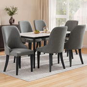Hadley (Set of 6) Linen-Look Dining Chairs - Grey