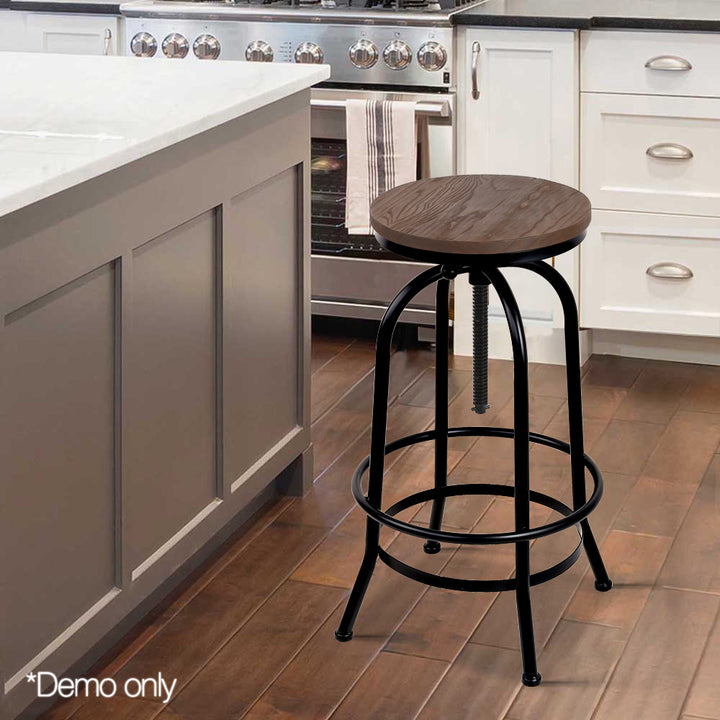 Frankie (Single) Industrial Bar Stool - Black - Homecoze