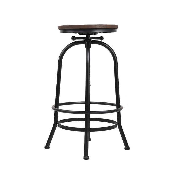 Frankie (Set of 3) Elm Wood Bar Stools - Brown