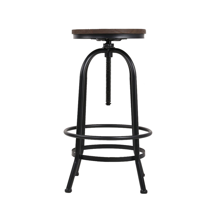 Frankie (Set of 3) Elm Wood Bar Stools - Brown