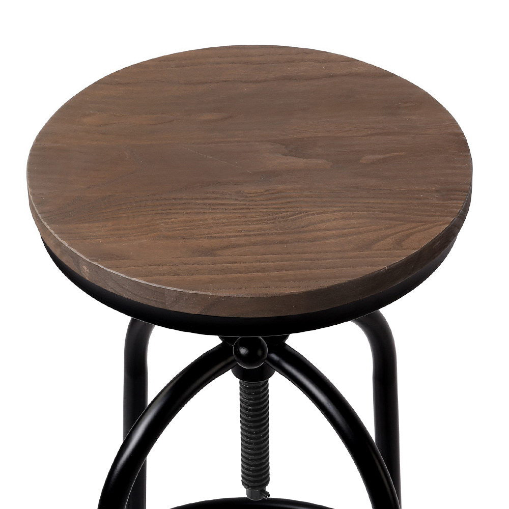 Frankie (Set of 3) Elm Wood Bar Stools - Brown