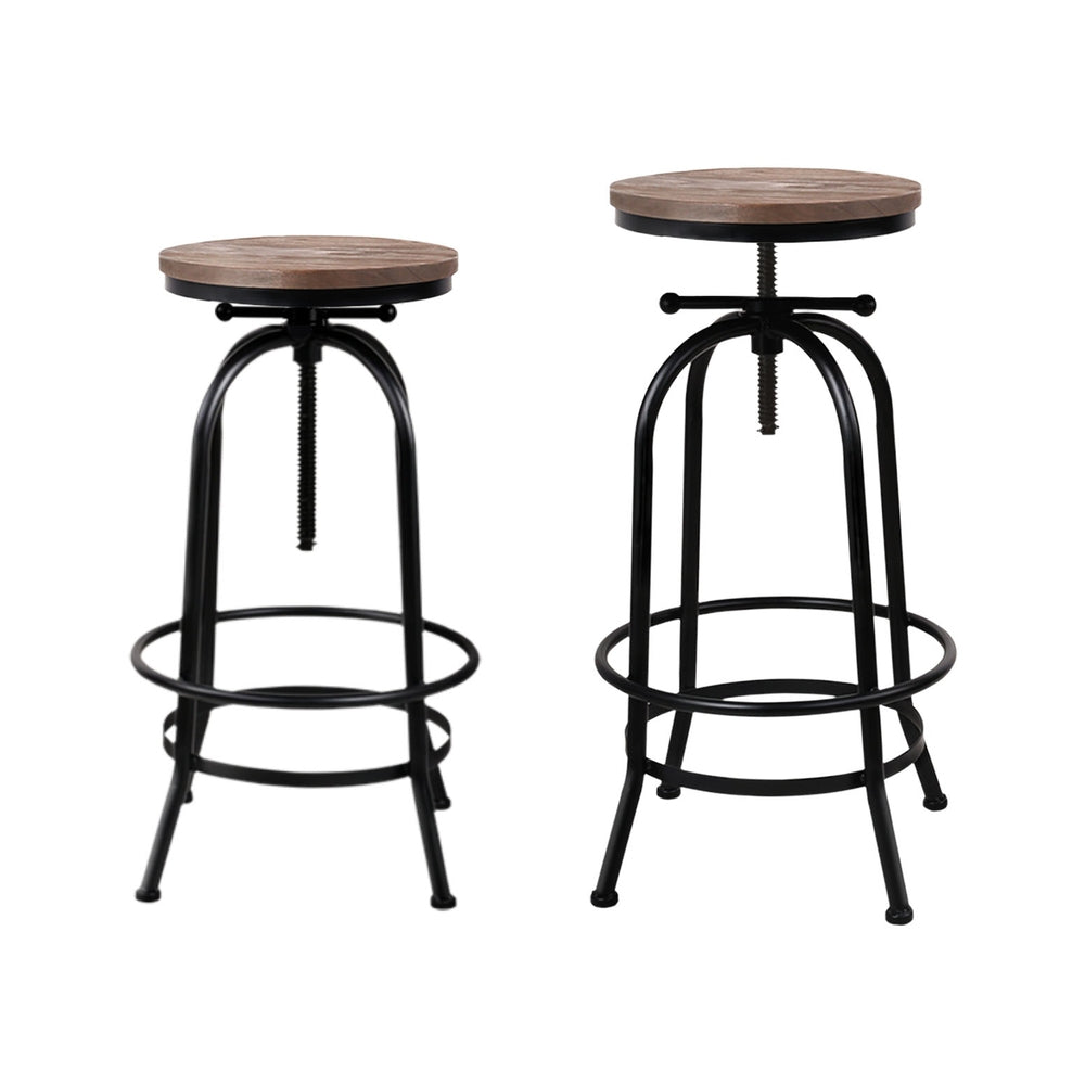 Frankie (Set of 4) Industrial Bar Stools - Black - Homecoze