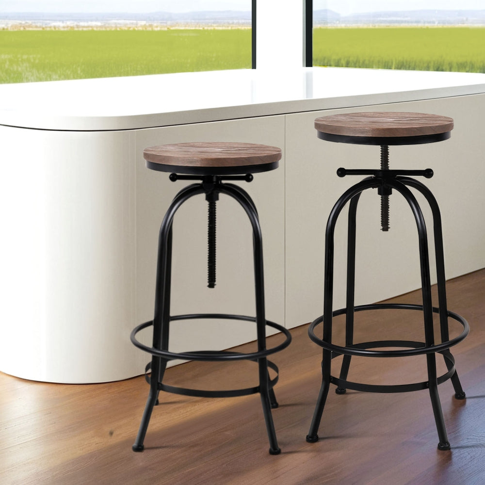 Frankie (Single) Industrial Bar Stool - Black