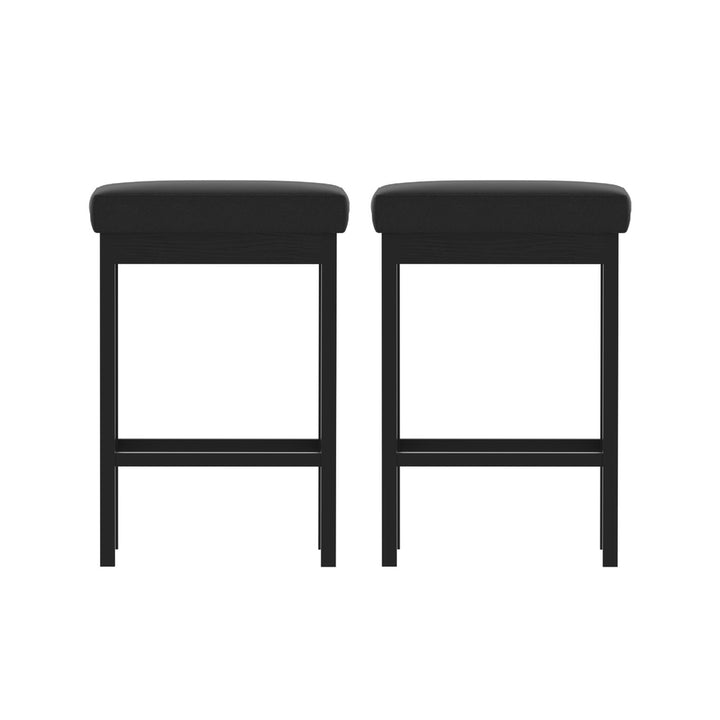 2x Artiss Metal Bar Stools PU Seat Dining Counter Chairs - Homecoze