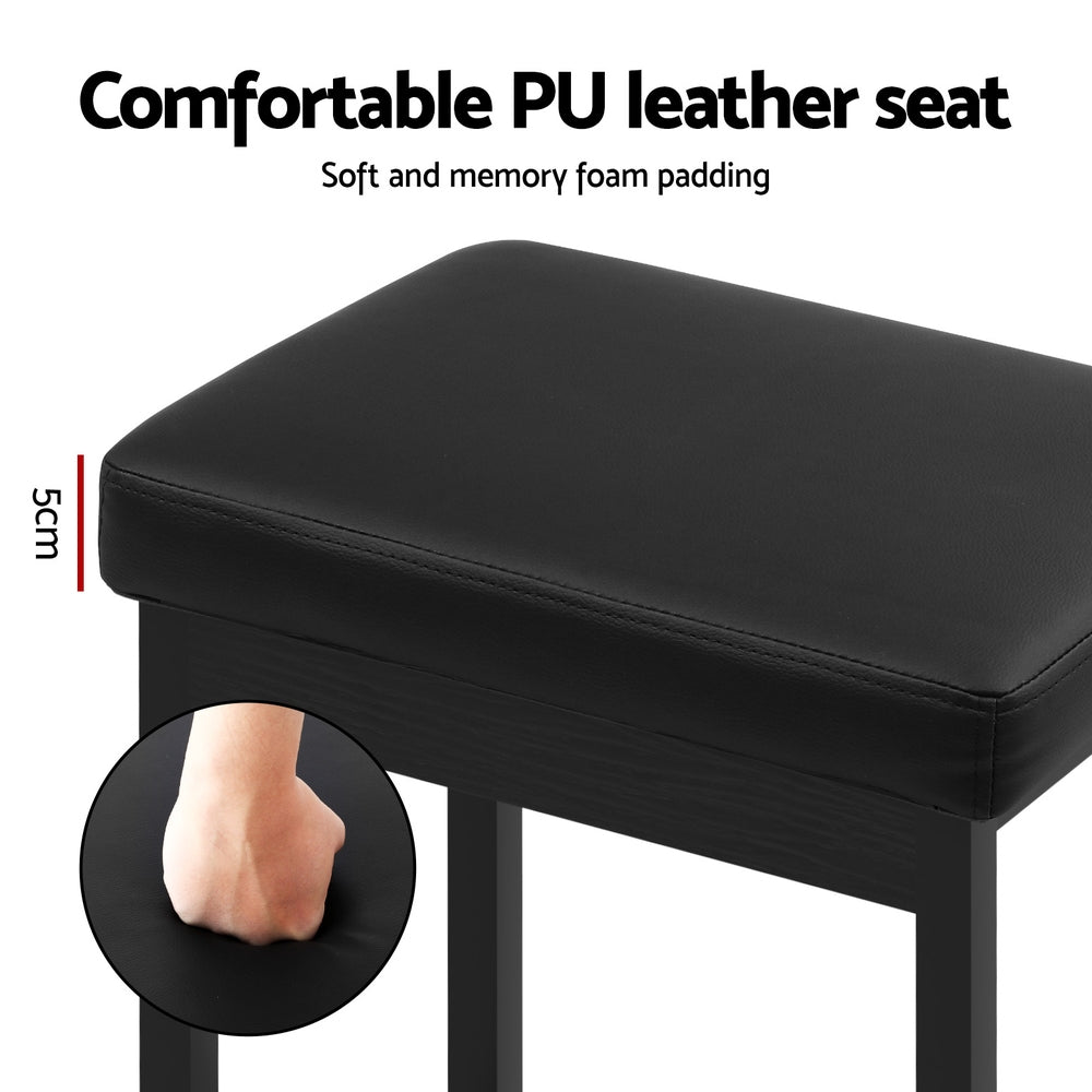 2x Artiss Metal Bar Stools PU Seat Dining Counter Chairs - Homecoze