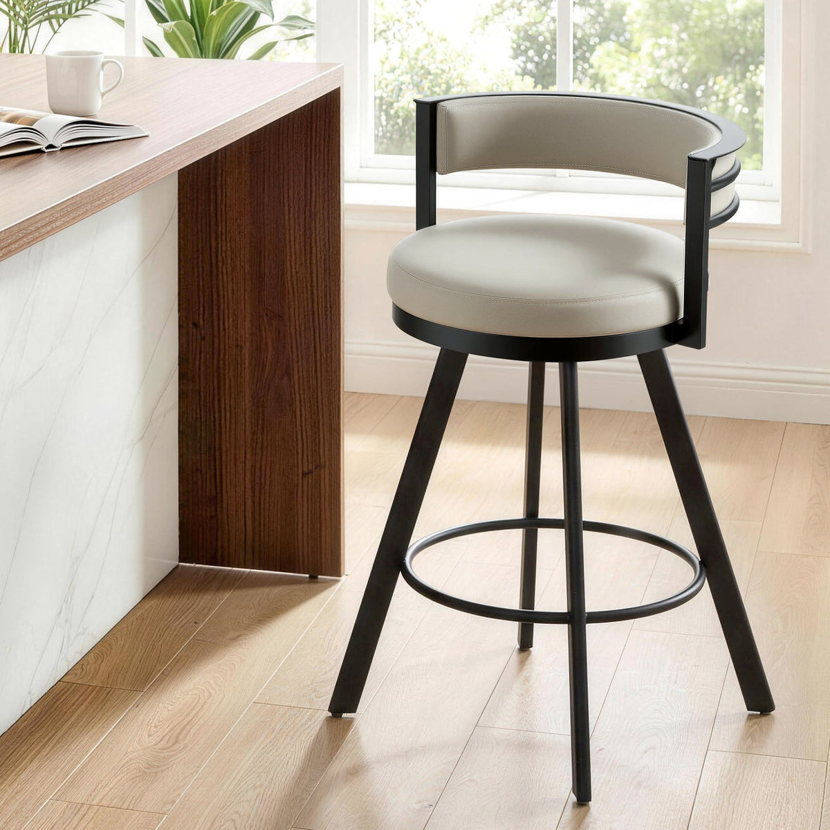 Tove (Single) Swivel Bar Stool – Beige
