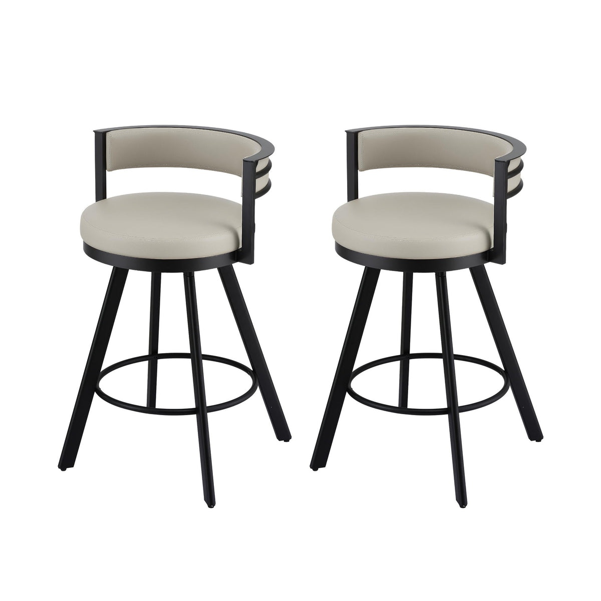 Tove (Set of 2) Swivel Bar Stools – Beige