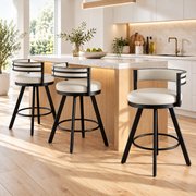 Tove (Set of 3) Swivel Bar Stools 68cm – Beige