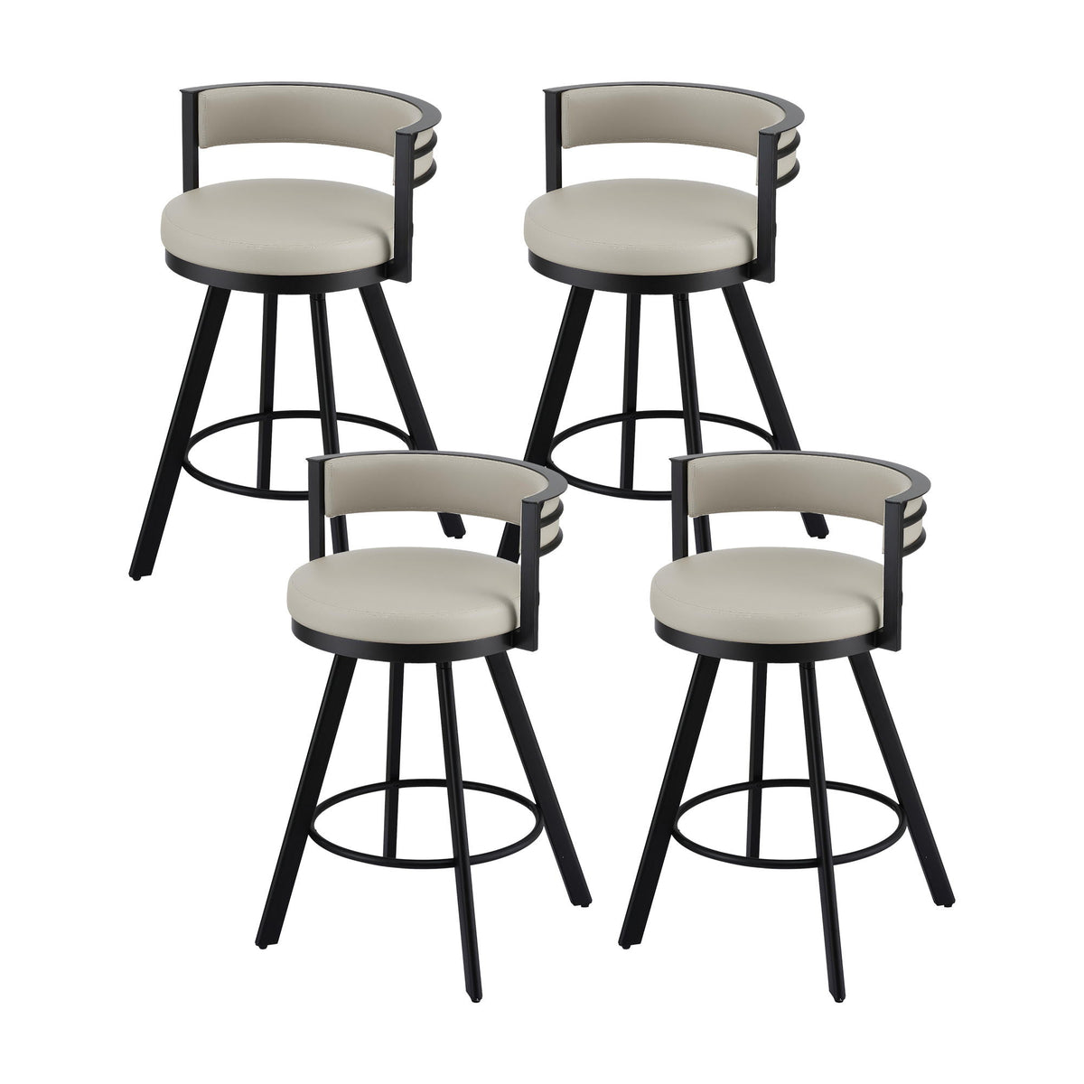 Tove (Set of 4) Swivel Bar Stools – Beige