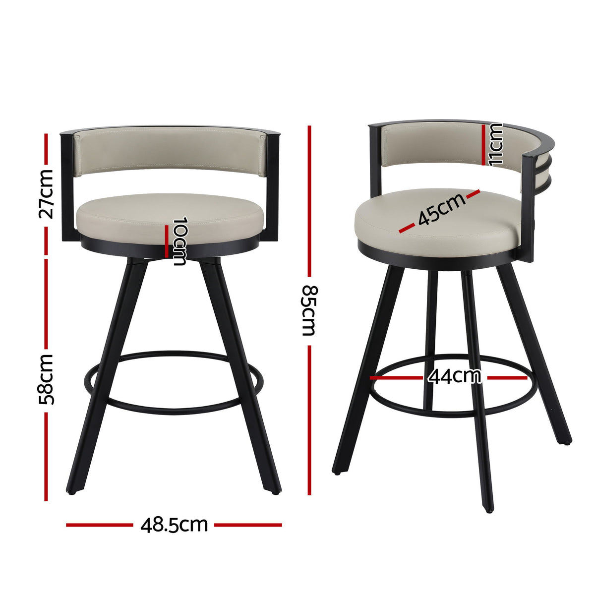 Tove (Set of 4) Swivel Bar Stools – Beige