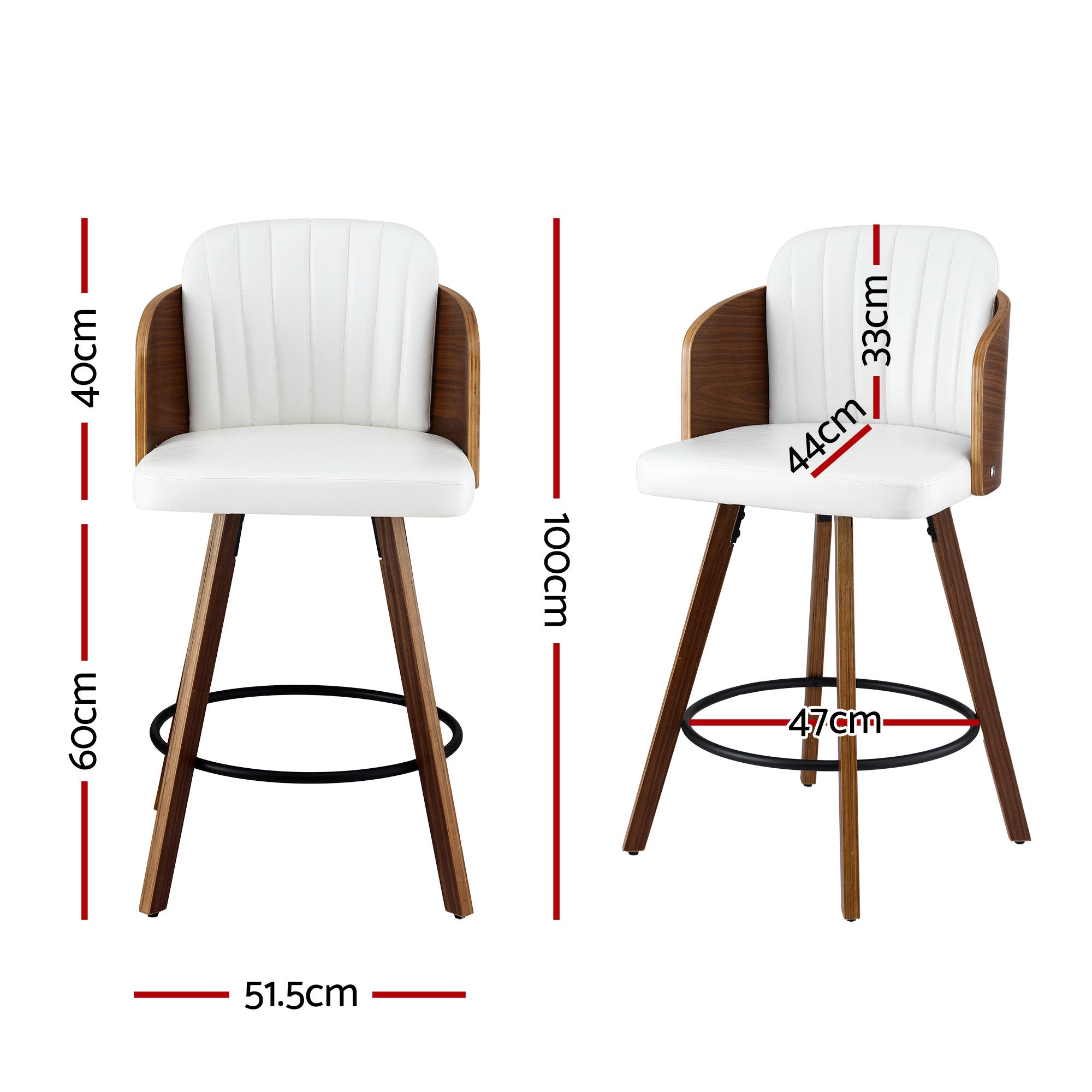 Artiss Wooden Bar Stools Swivel Kitchen Counter Stool Chair 58cm Seat Height - Homecoze