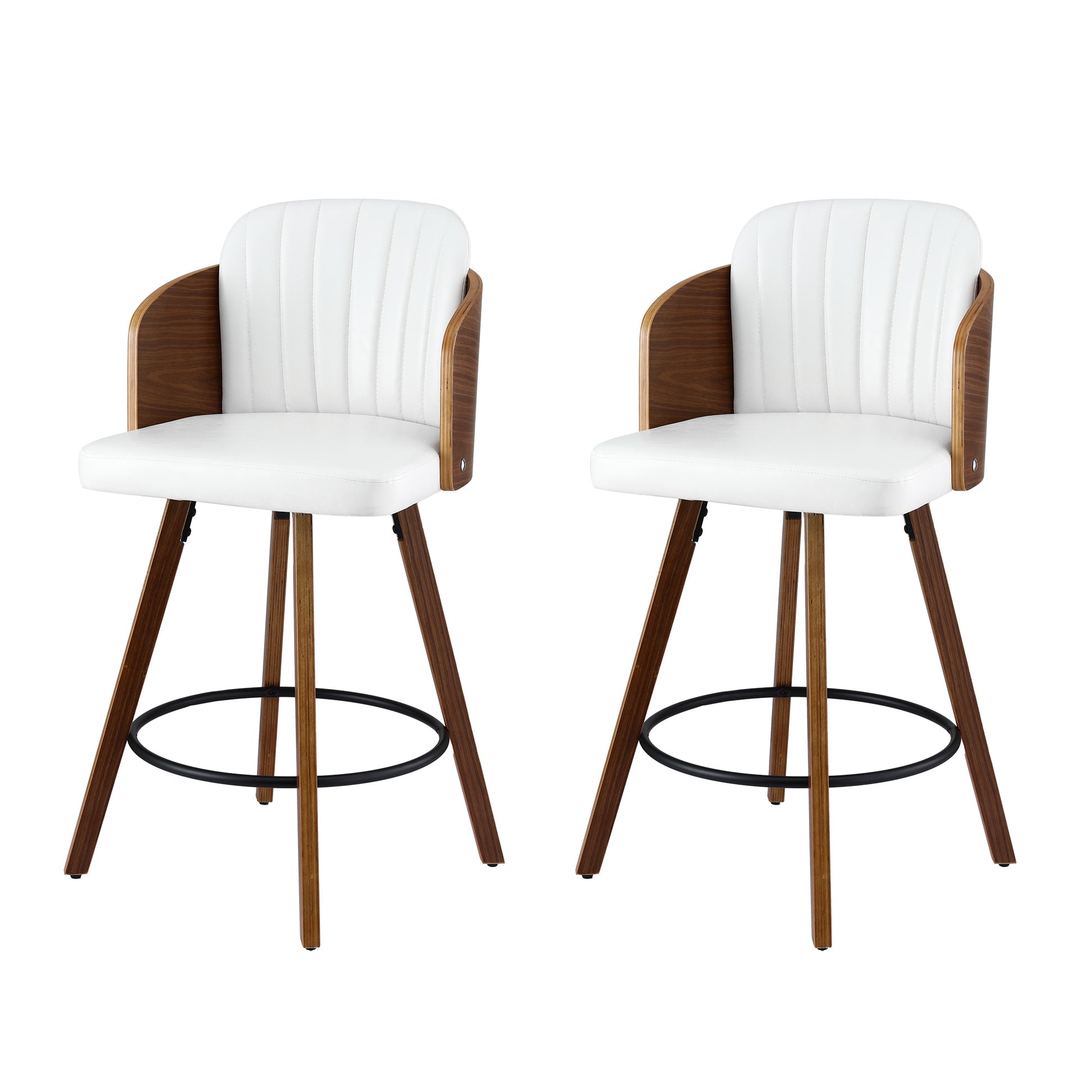 Artiss Wooden Bar Stools Swivel Kitchen Counter Stool Chair 58cm Seat Height - Homecoze