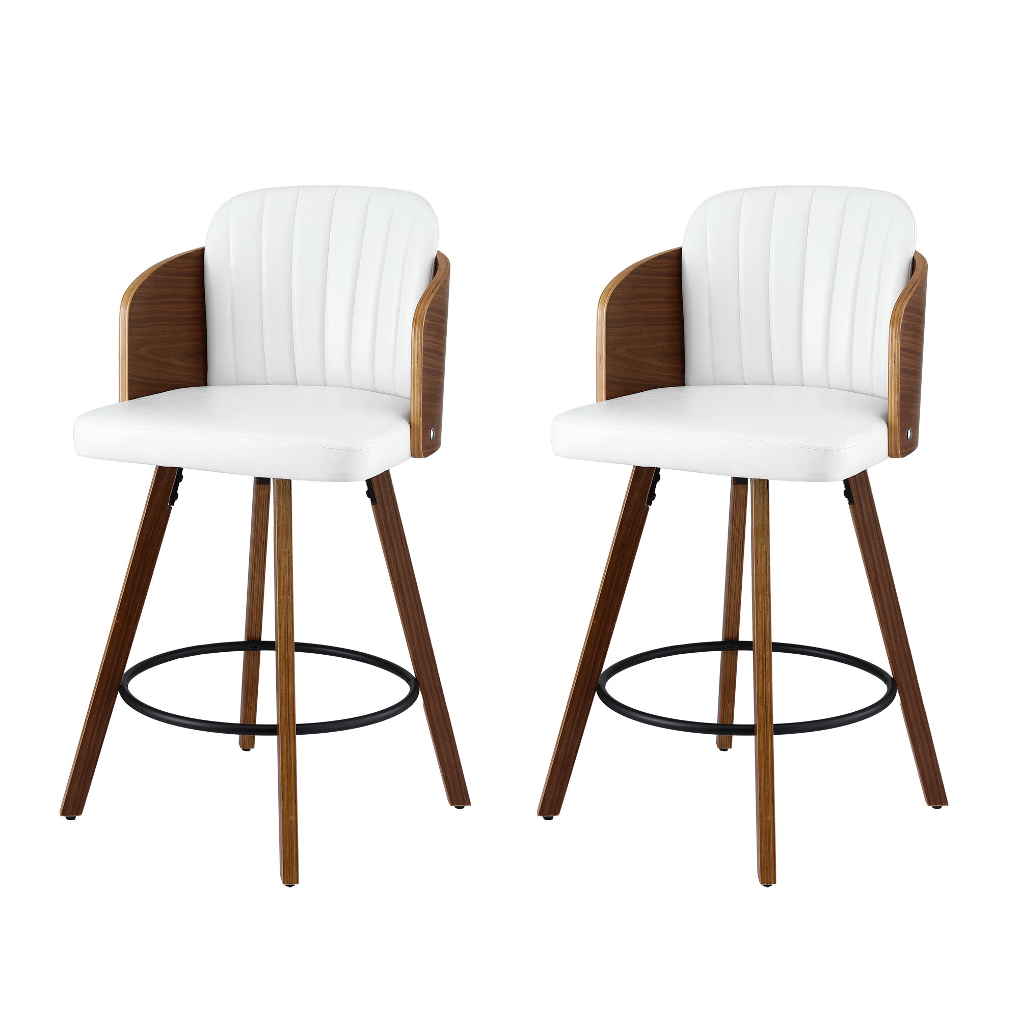 Artiss Wooden Bar Stools Swivel Kitchen Counter Stool Chair 58cm Seat Height - Homecoze