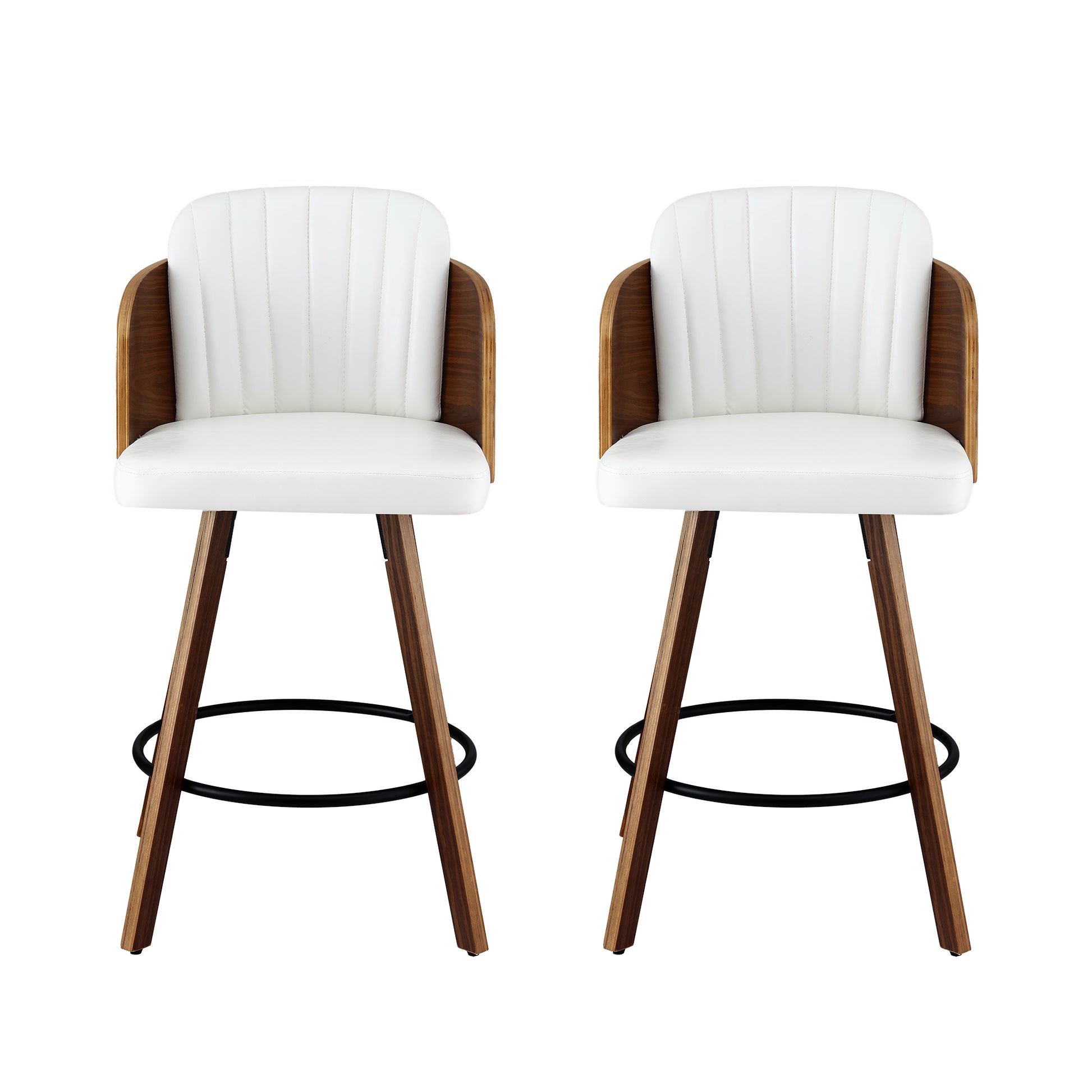 Artiss Wooden Bar Stools Swivel Kitchen Counter Stool Chair 58cm Seat Height - Homecoze