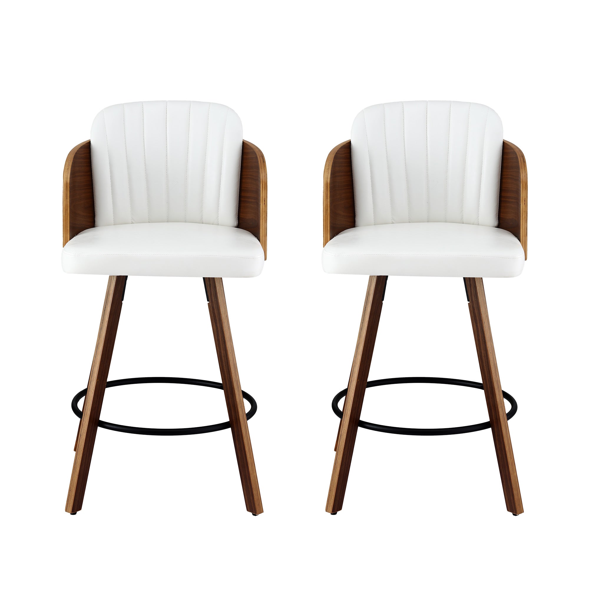Artiss Wooden Bar Stools Swivel Kitchen Counter Stool Chair 58cm Seat Height - Homecoze