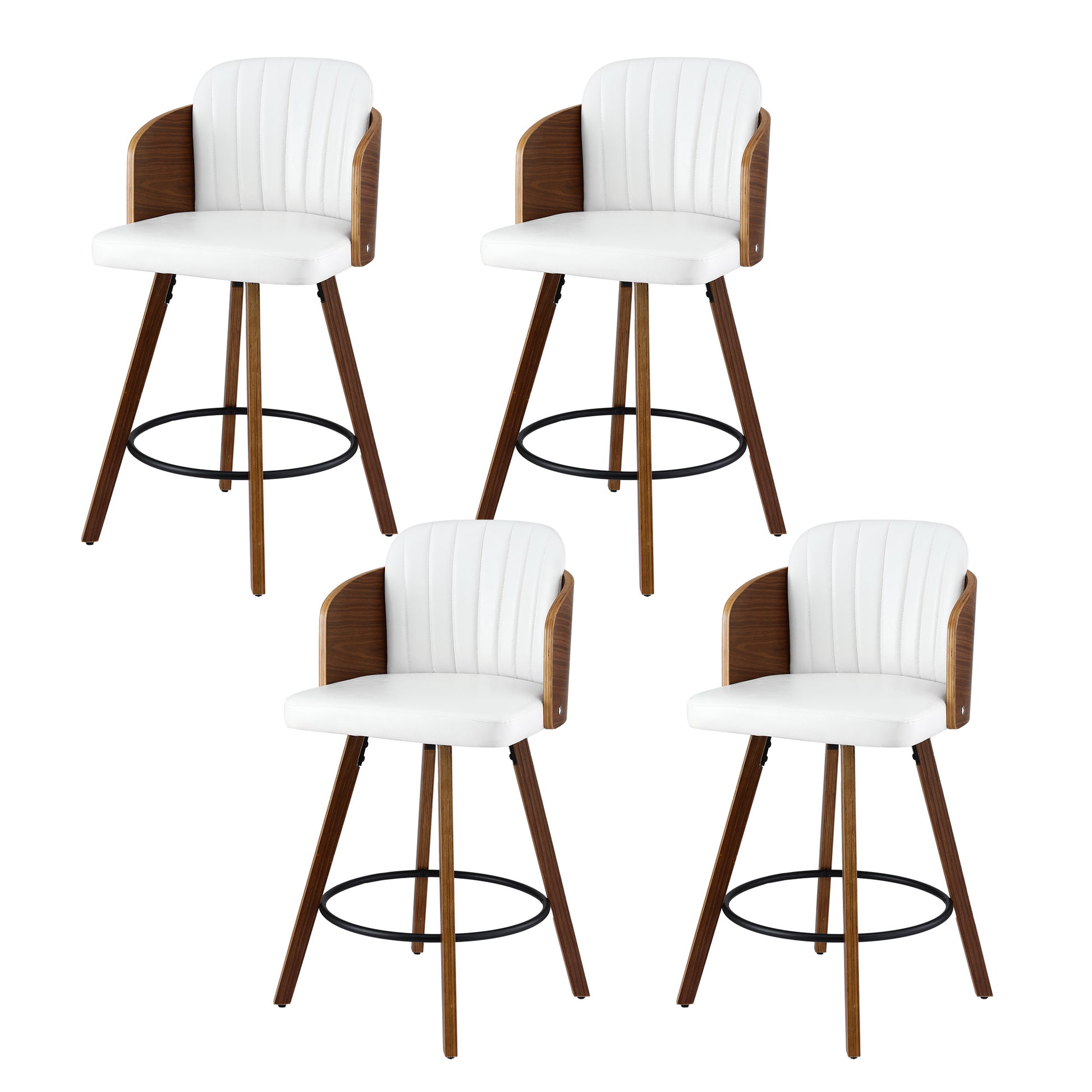 Artiss Wooden Bar Stools Swivel Kitchen Counter Stool Chair 58cm Seat Height - Homecoze