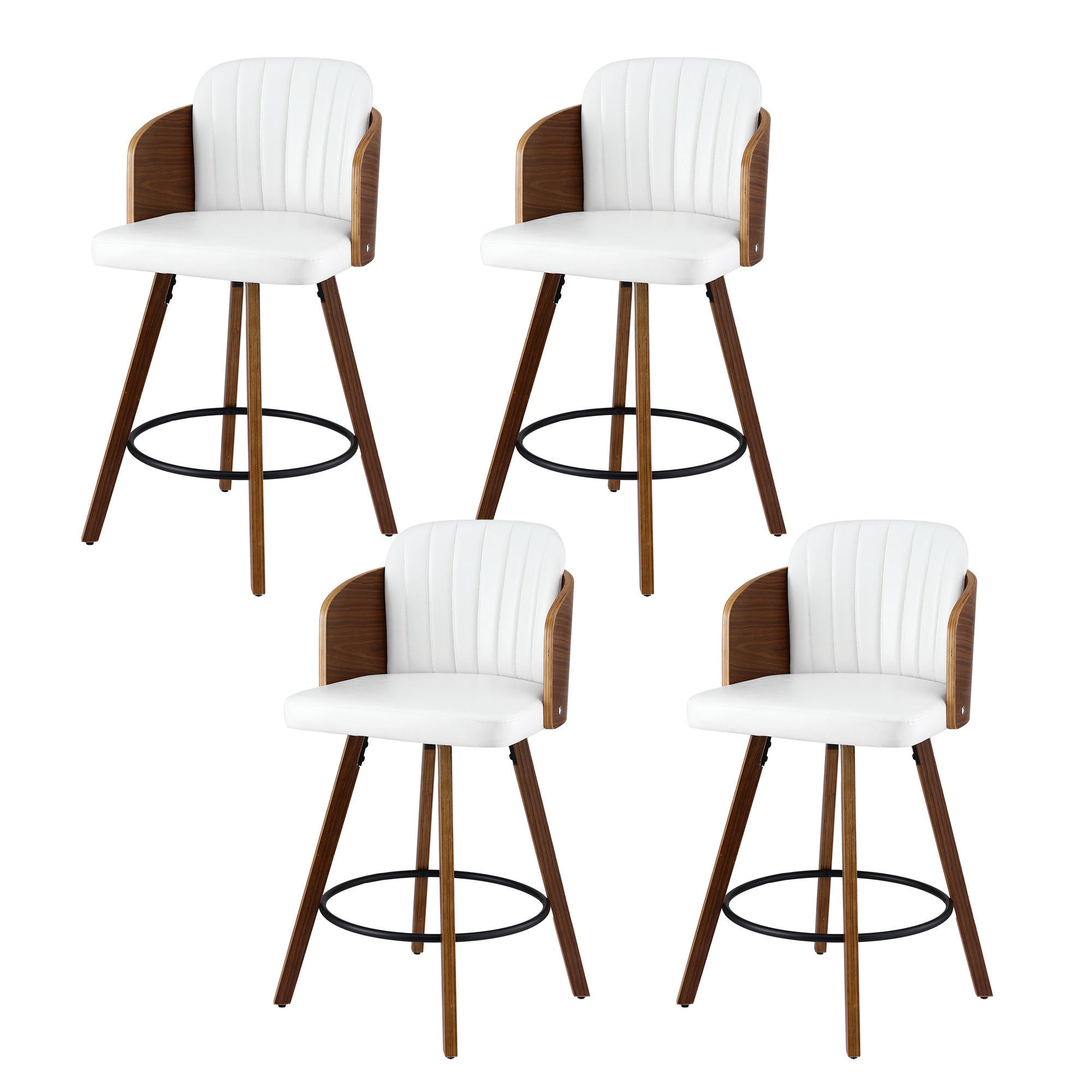 Artiss Wooden Bar Stools Swivel Kitchen Counter Stool Chair 58cm Seat Height - Homecoze