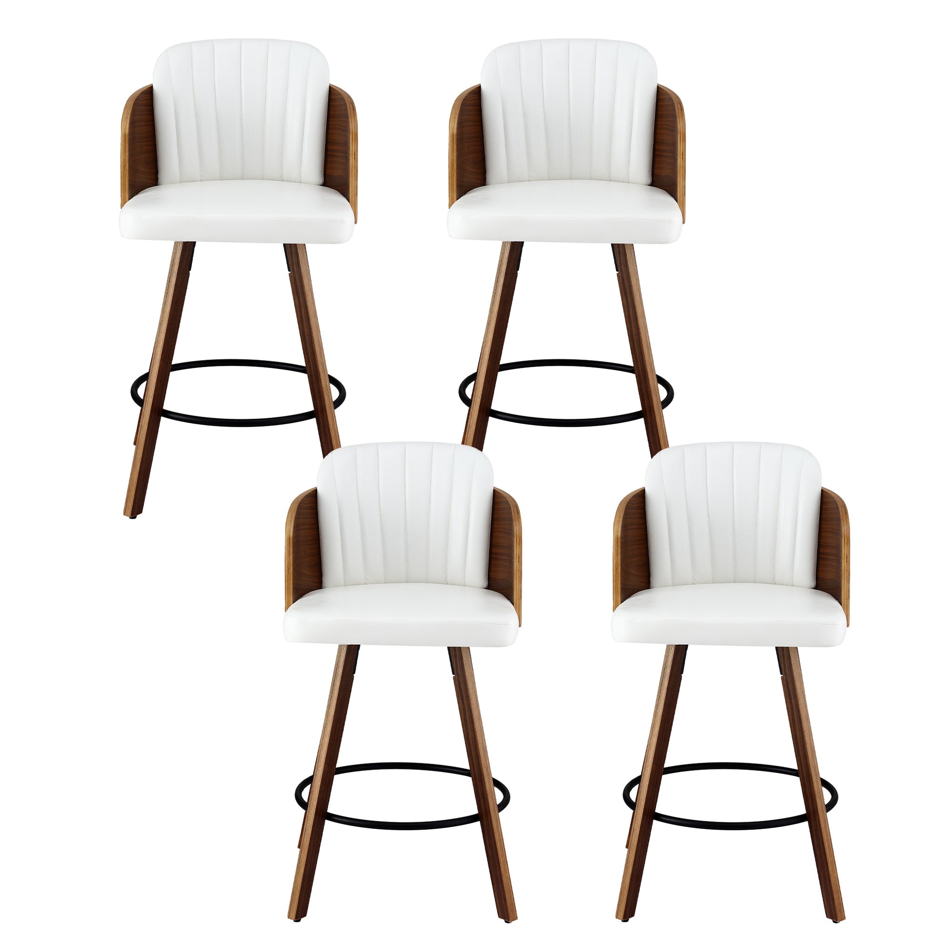 Artiss Wooden Bar Stools Swivel Kitchen Counter Stool Chair 58cm Seat Height - Homecoze