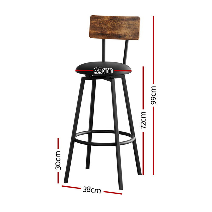 Grayson (Set of 4) Rustic Bar Stools - Black - Homecoze