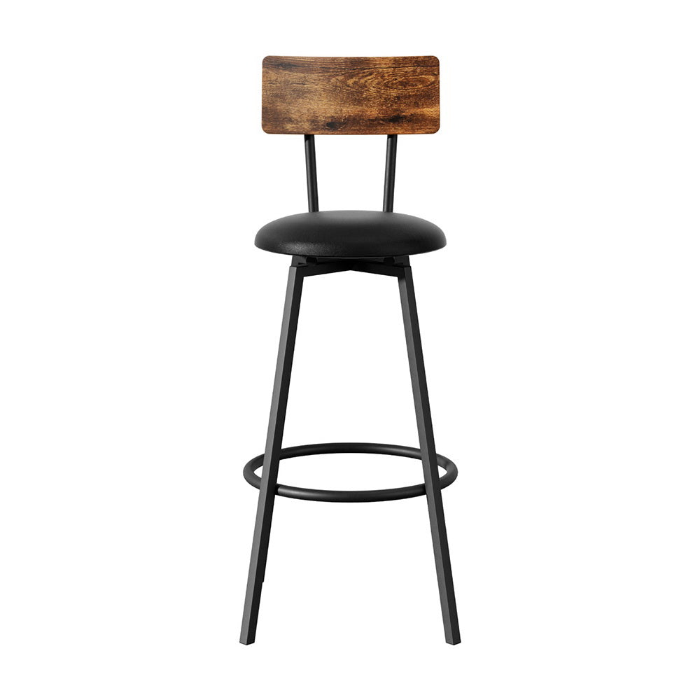 Grayson (Set of 4) Rustic Bar Stools - Black - Homecoze