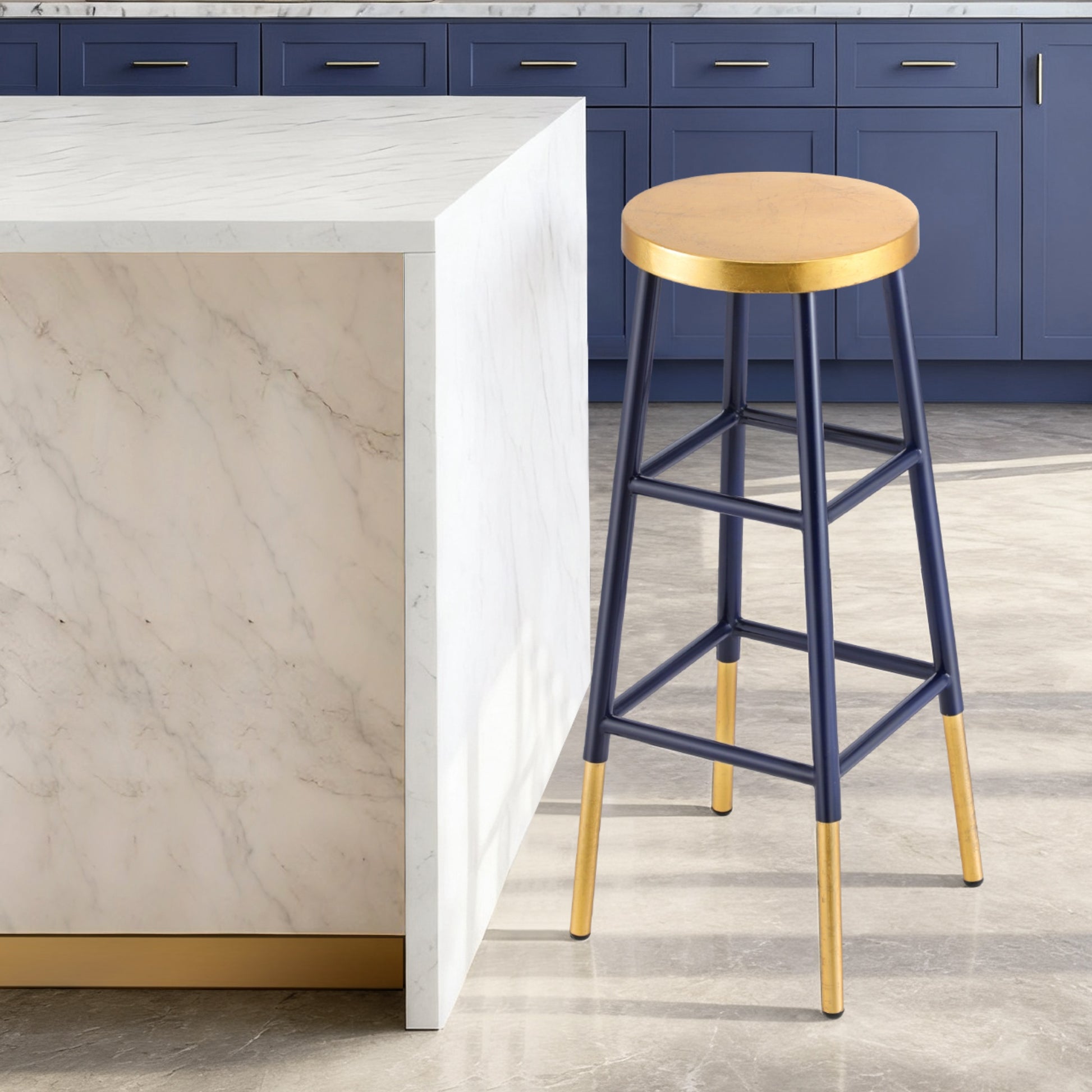 Artiss Bar Stools Metal Gold Navy - Homecoze