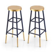 Artiss 2x Bar Stools Metal Gold Navy - Homecoze