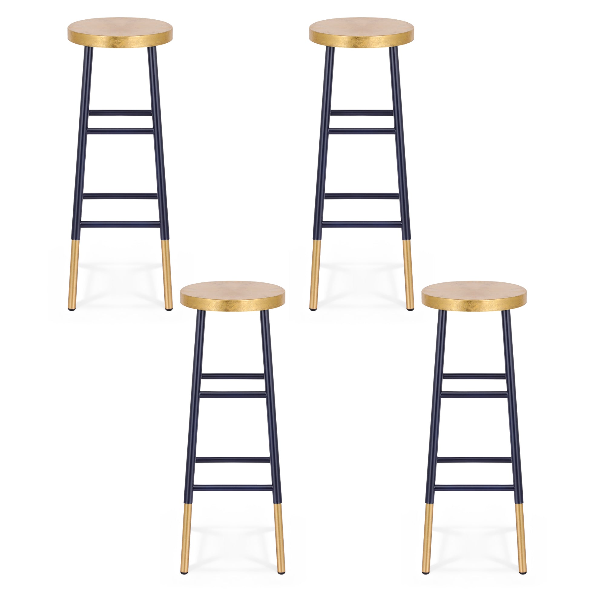 Artiss 4x Bar Stools Metal Gold Navy - Homecoze