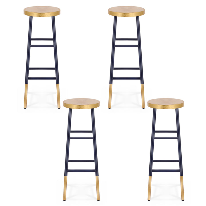Artiss 4x Bar Stools Metal Gold Navy - Homecoze