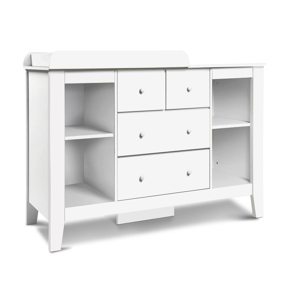 Baby Change Table Dresser Storage Cabinet - White - Homecoze