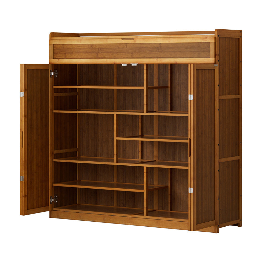 Artiss Shoe Rack Cabinet 30 Pairs Storage Cupboard Bamboo - Homecoze