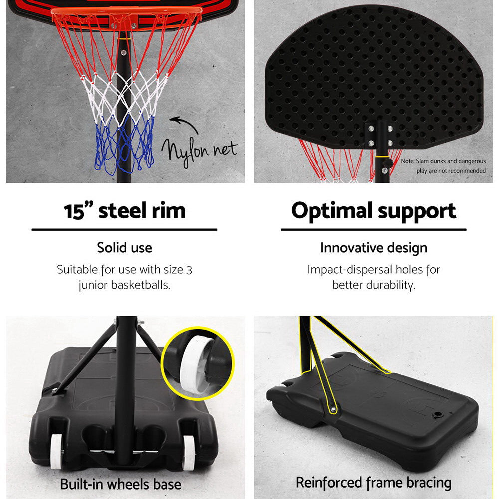 2.1m Adjustable Basketball Hoop Stand - Black - Homecoze