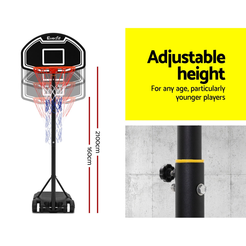2.1m Adjustable Basketball Hoop Stand - Black - Homecoze
