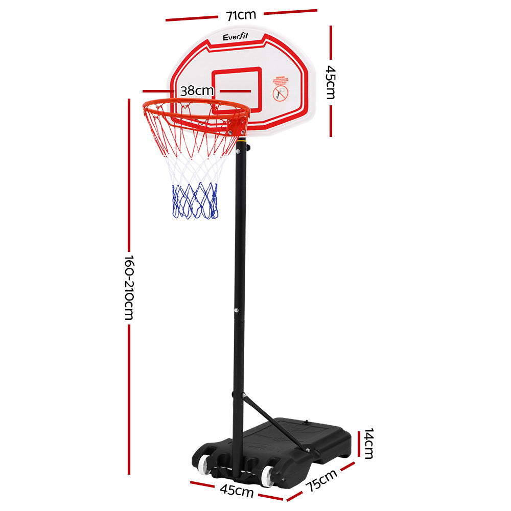 2.1m Adjustable Basketball Hoop Stand - White - Homecoze